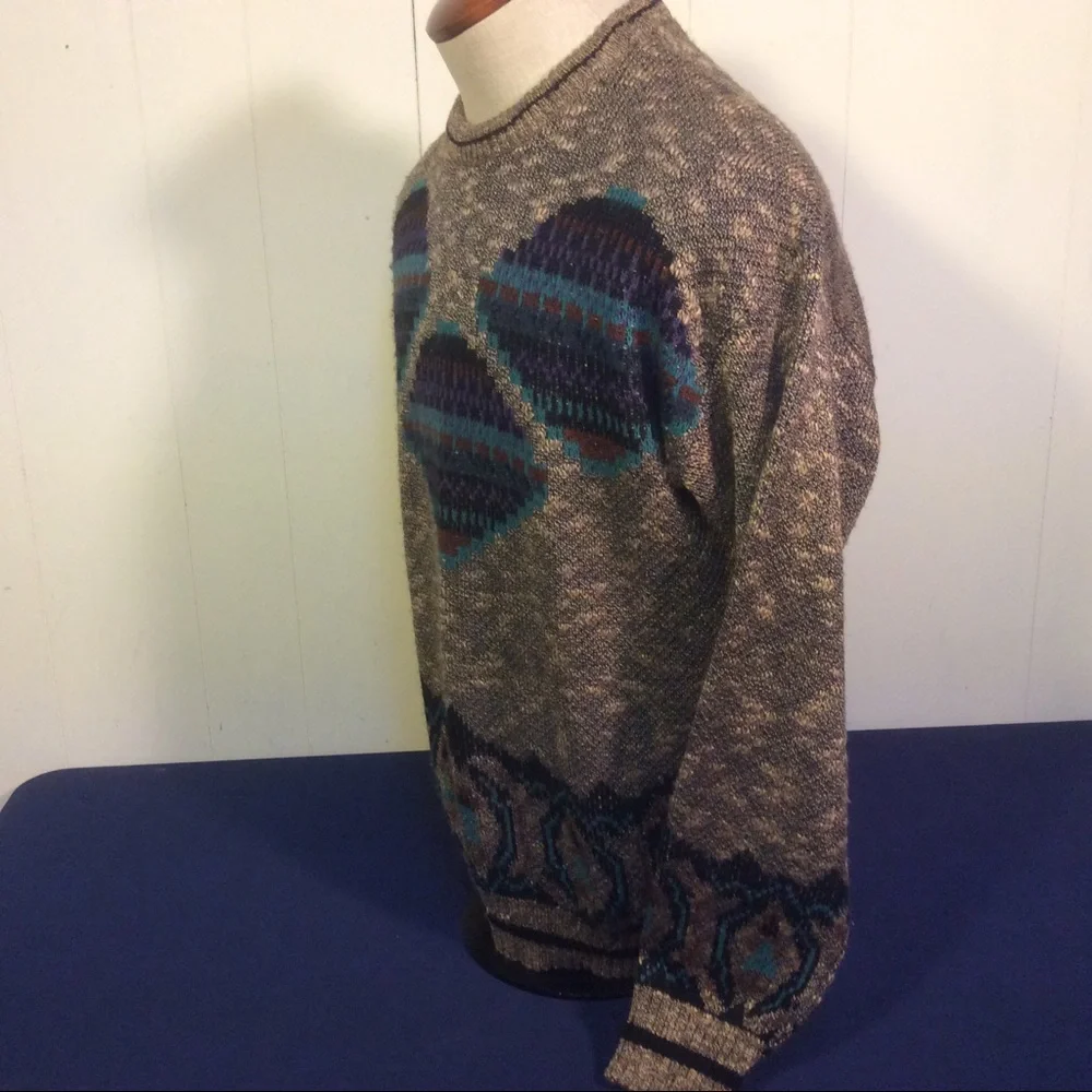 London Fog Vintage Aztec southwestern design Men’s sweater size large